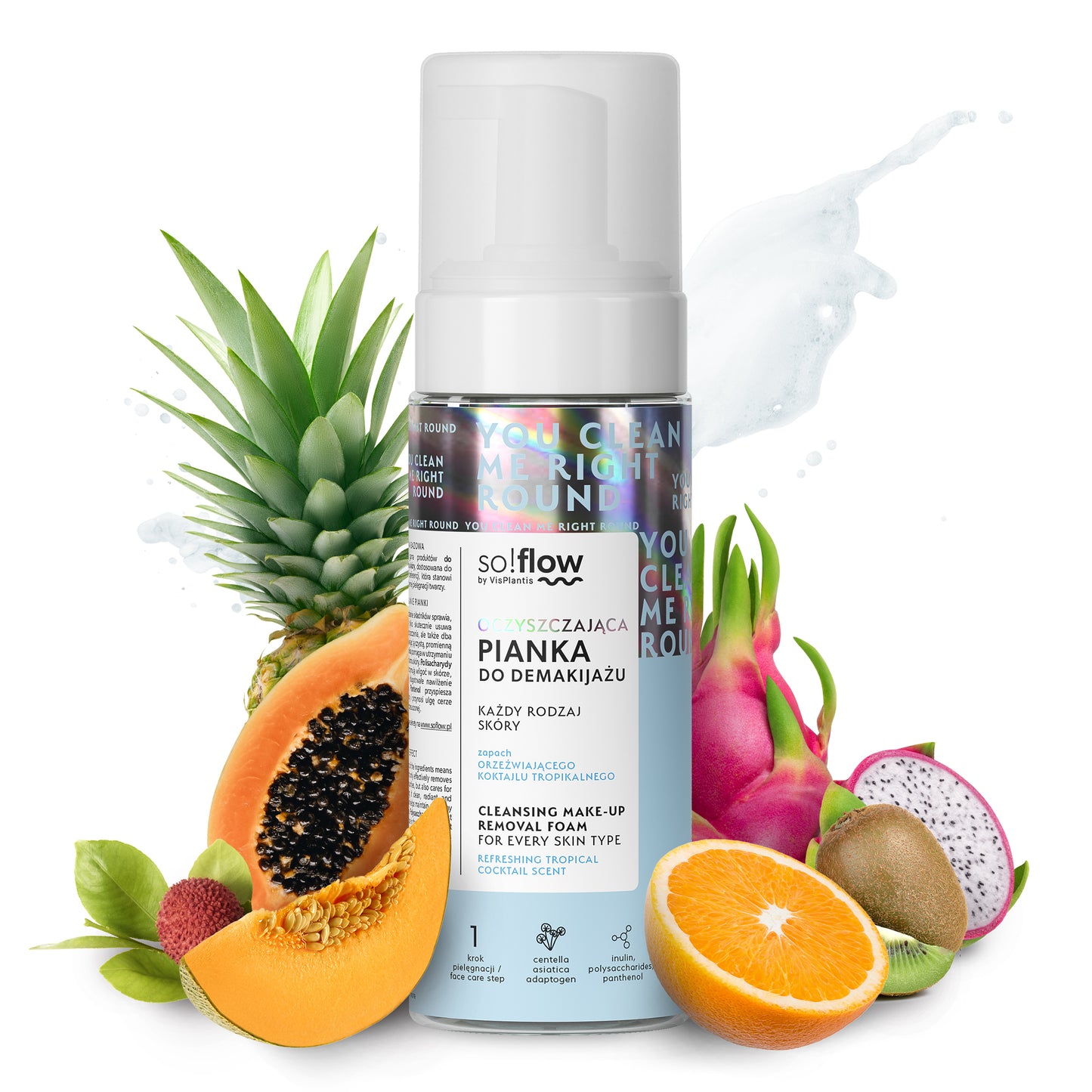 Schiuma viso detergente struccante