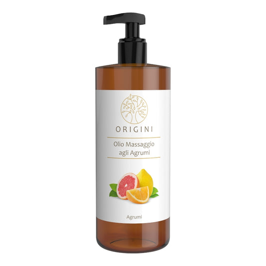 Olio Massaggio Rilassante agli Agrumi con olii essenziali di Limone, Arancio e Mandarino