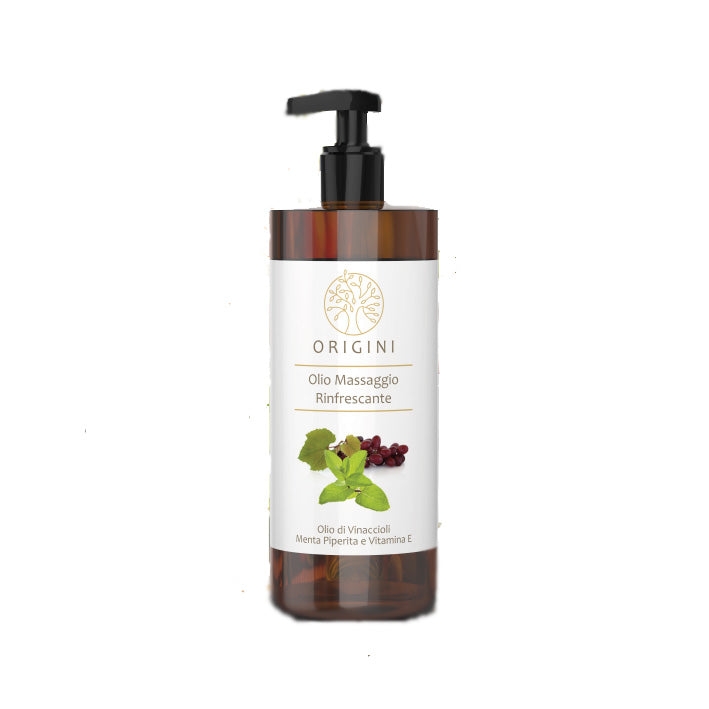 Olio Massaggio Rinfrescante con Olio di vinaccioli, Menta Piperita e Vitamina E