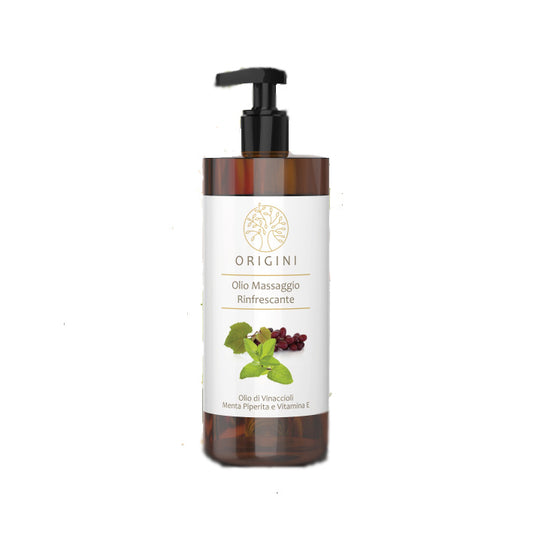 Olio Massaggio Rinfrescante con Olio di vinaccioli, Menta Piperita e Vitamina E