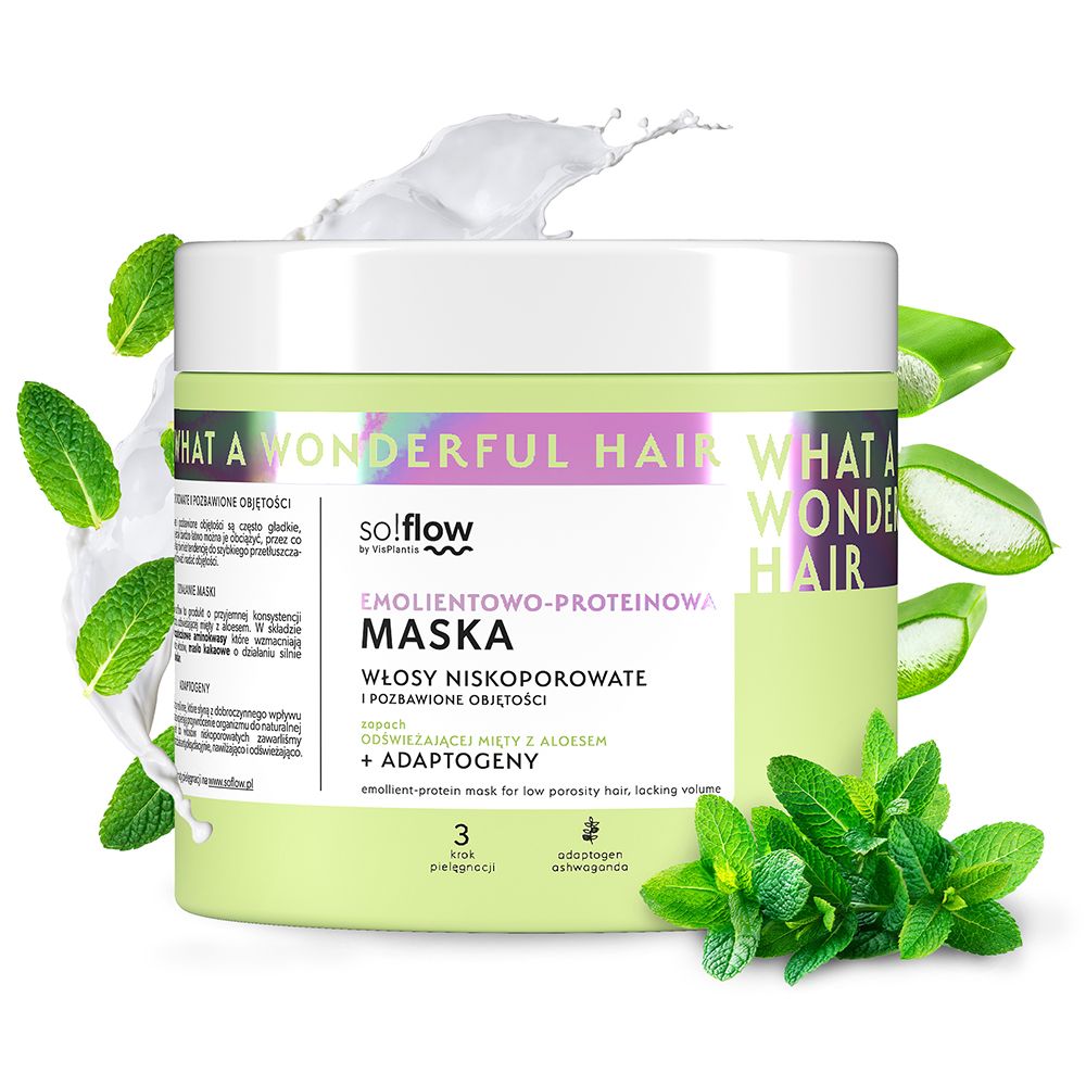 Maschera emolliente-proteica per capelli a bassa porosità e senza volume