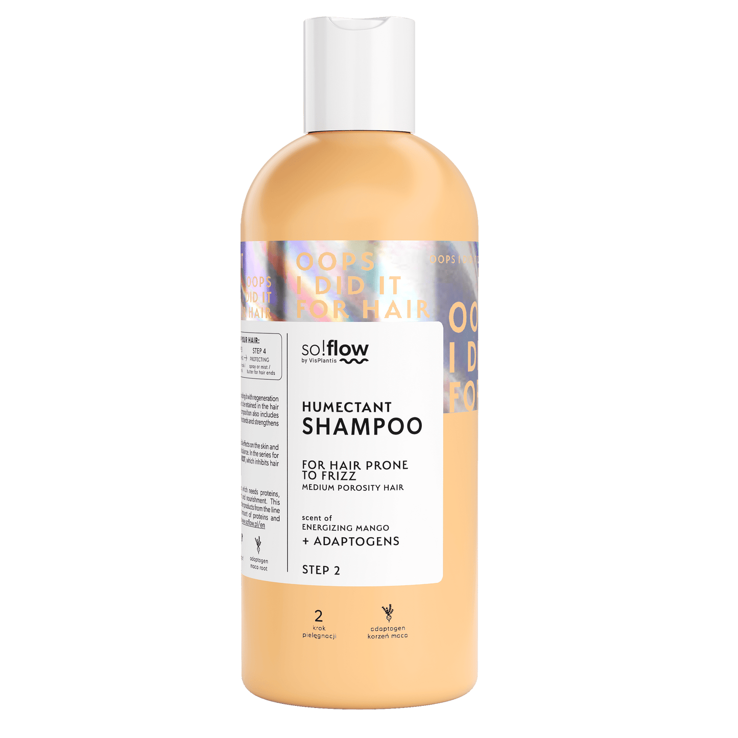 Shampoo umettante per capelli a media porosità con tendenza al crespo