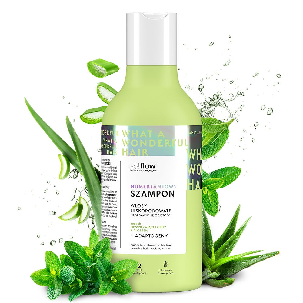 Shampoo umettante per capelli poco porosi e senza volume