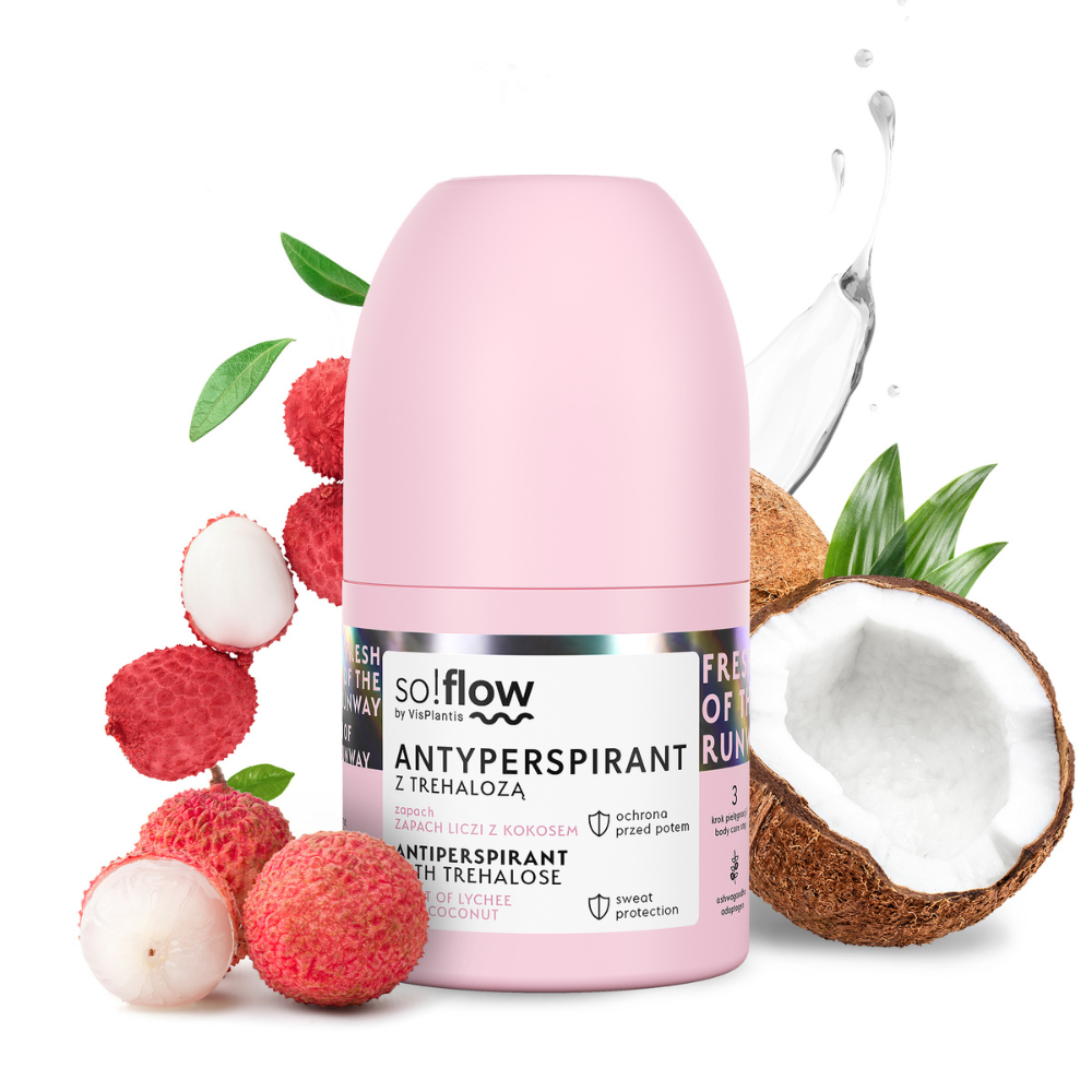 Antitraspirante con trealosio, litchi e profumo di cocco