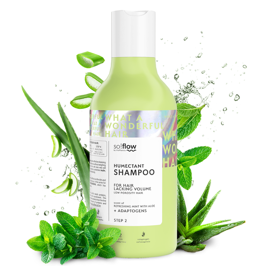 Shampoo umettante per capelli poco porosi e senza volume