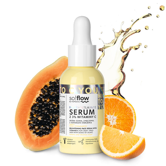 Siero oleoso illuminante con vitamina C al 3% per pelli grigie, stanche e con segni di invecchiamento