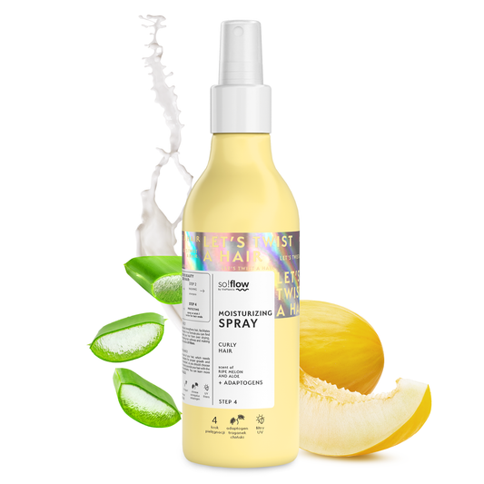 Spray idratante per capelli ricci
